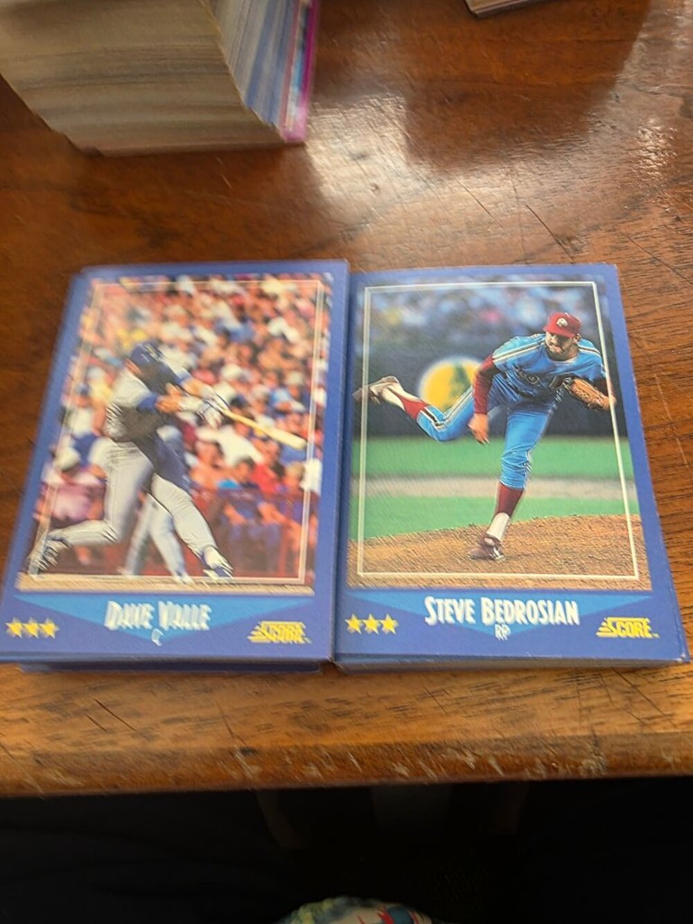 376PCS SCORE 1987 W/BLUE TRIM, 262PCS SCORE 1987 W/PURPLE TRIM